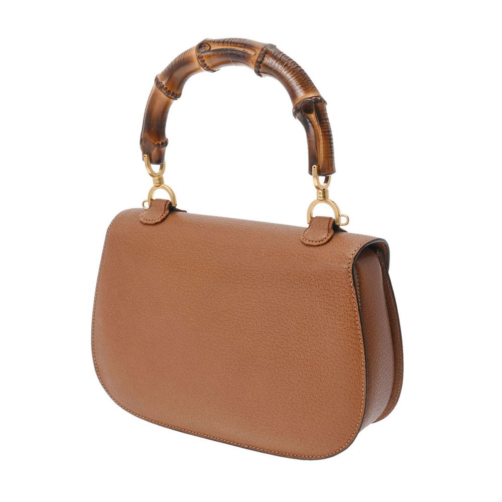 Gucci Leather Brown Bag Bamboo Top Handle